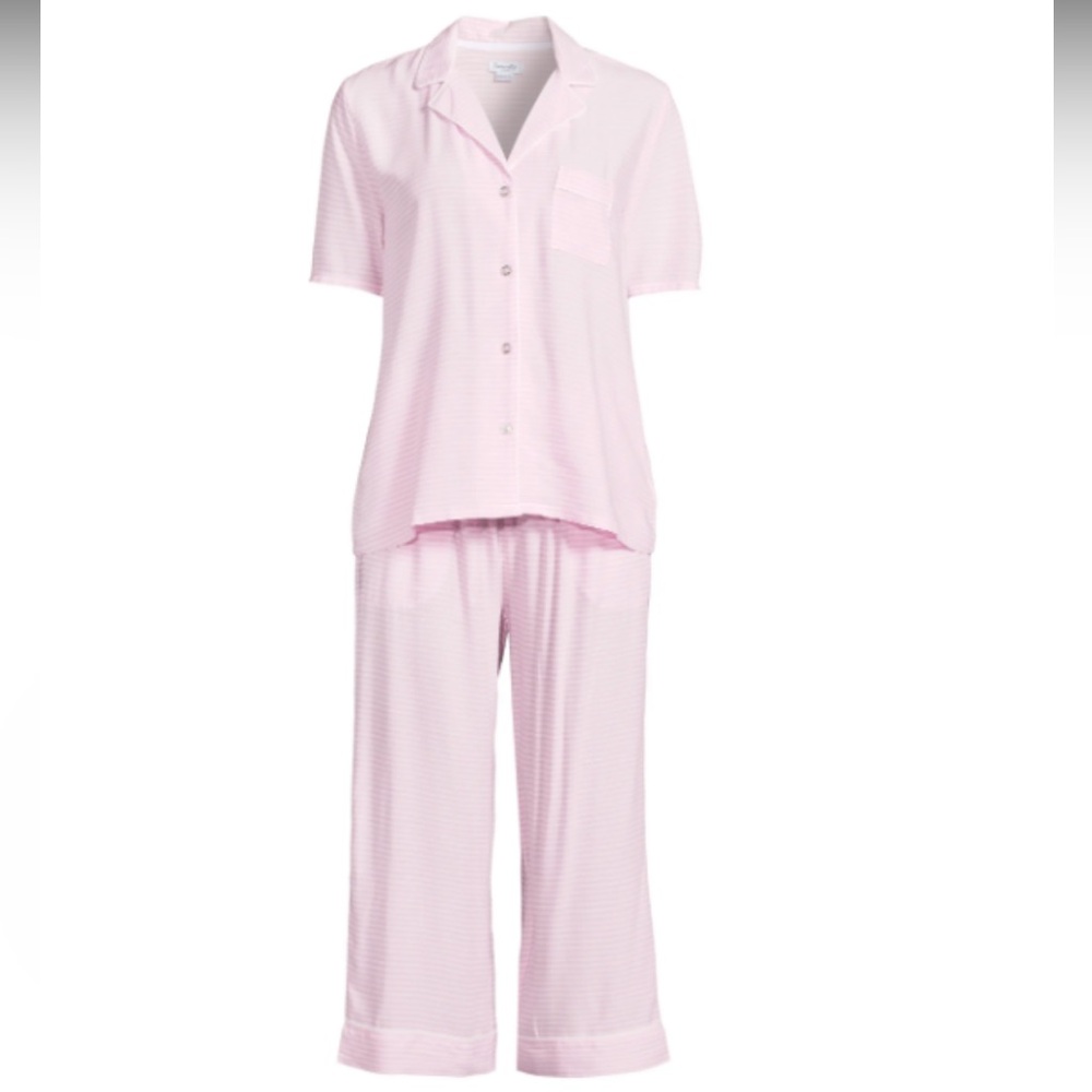 Splendid at Saks 2 Piece Button-Front Shirt & Crop Pant Pajamas